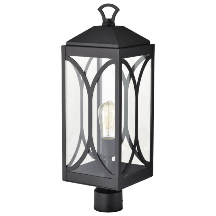 Nuvo 60-8124 Oaklyn 1-Light Post Top Lantern - Matte Black / Clear Glass
