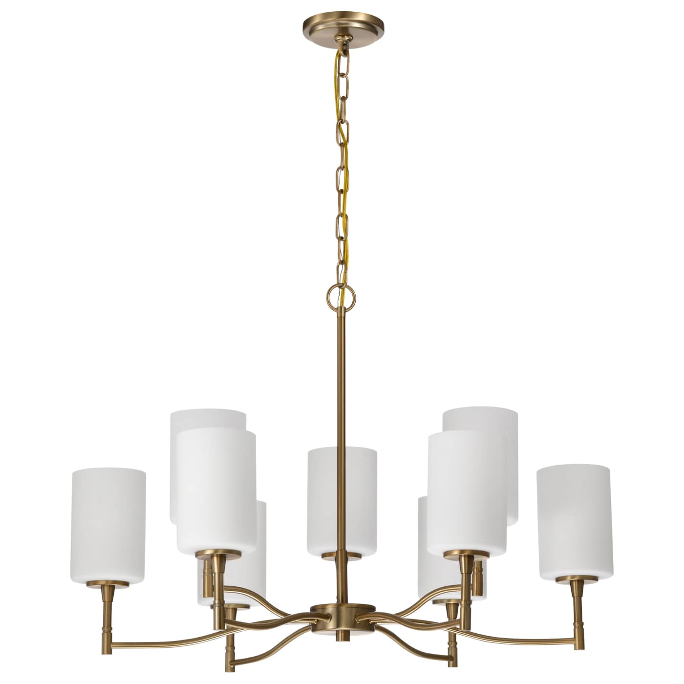 Nuvo 60-8209 Liam 30 inch 9 Lights Chandelier Ceiling Light - Finish: Burnished Brass