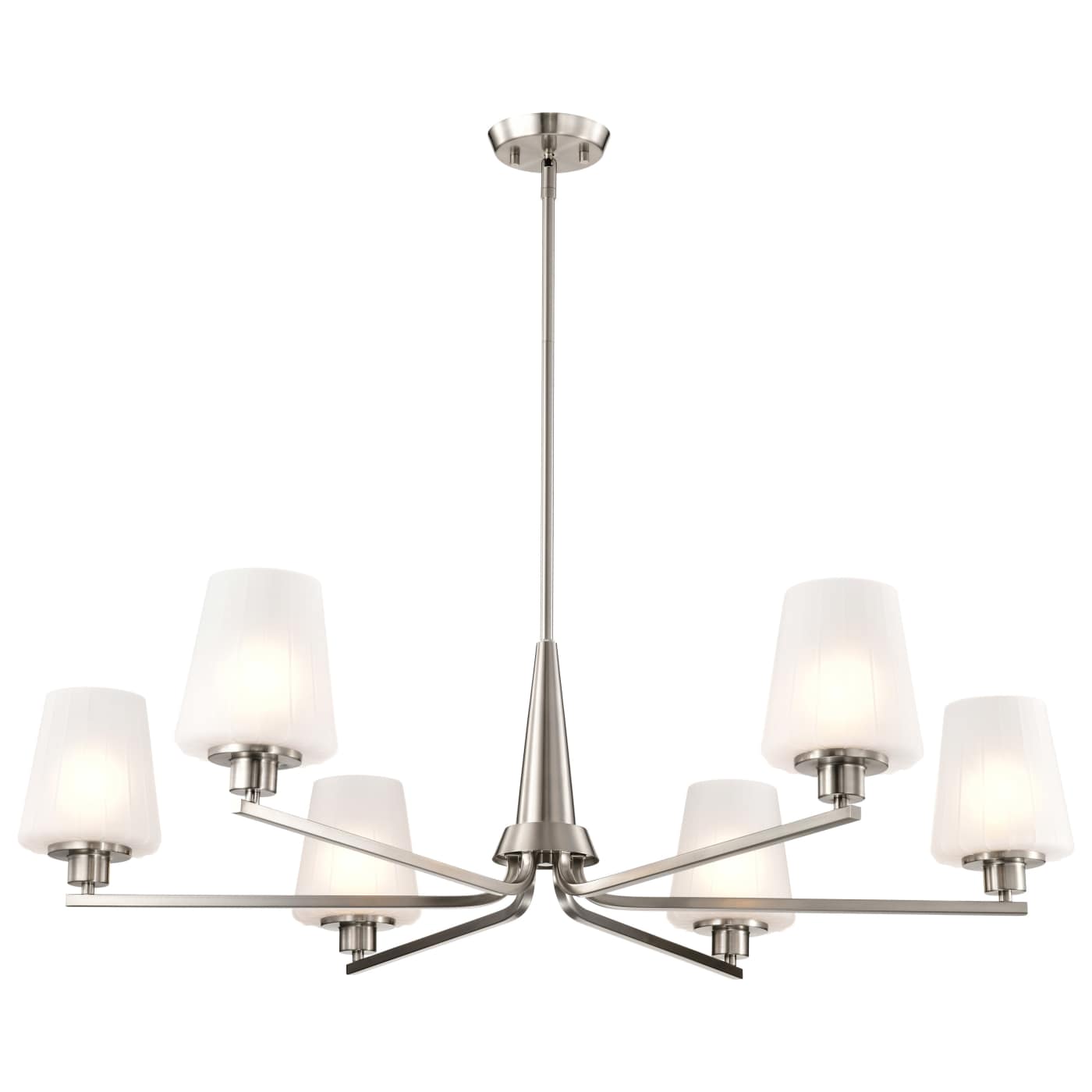 Nuvo 60-8226 Lune 40 inch 6 Lights Chandelier Ceiling Light - Finish: Brushed Nickel