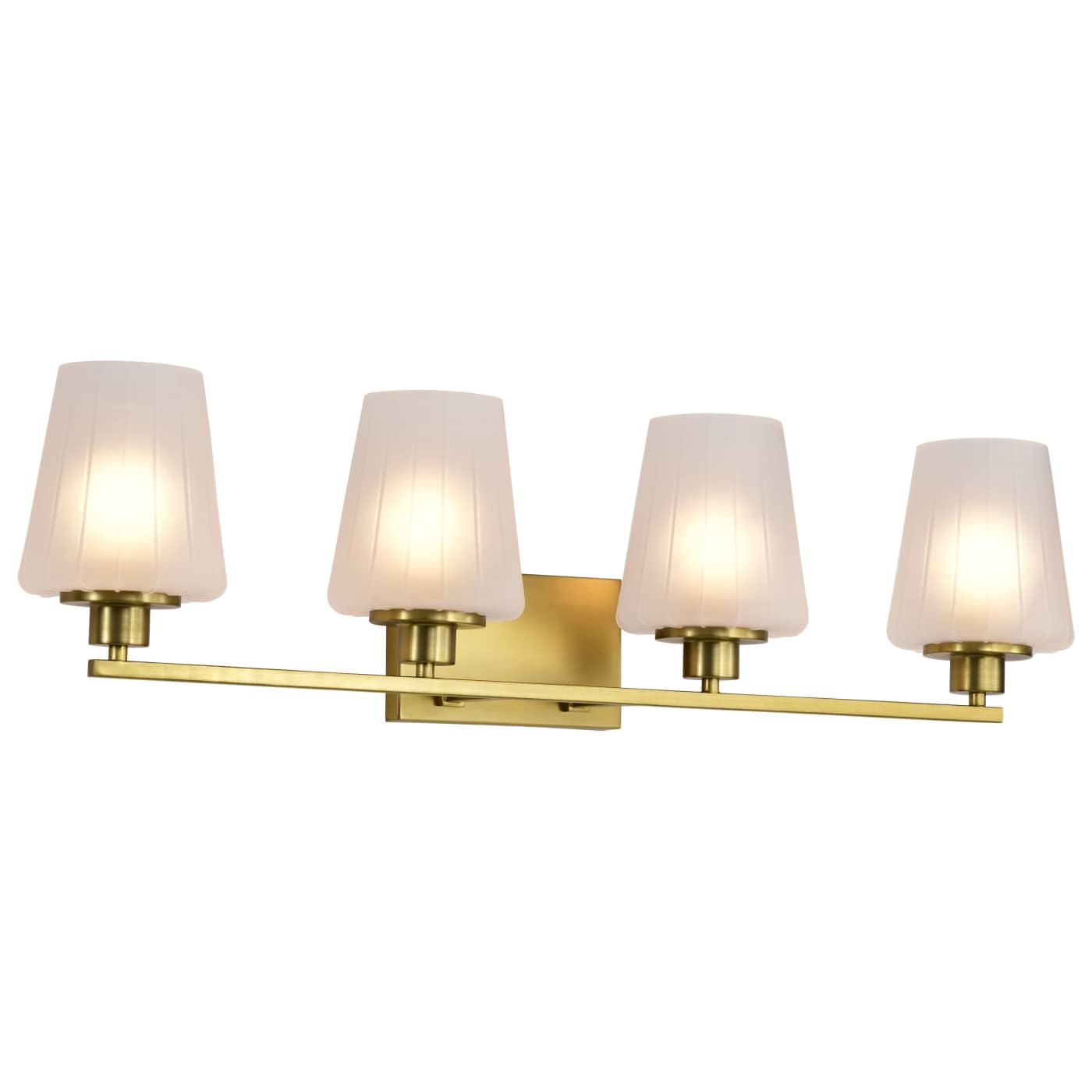 Nuvo 60-8234 Lune 32 inch 4 Lights Vanity Wall Light - Finish: Vintage Brass