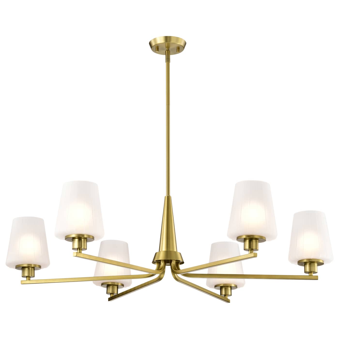 Nuvo 60-8236 Lune 40 inch 6 Lights Chandelier Ceiling Light - Finish: Vintage Brass