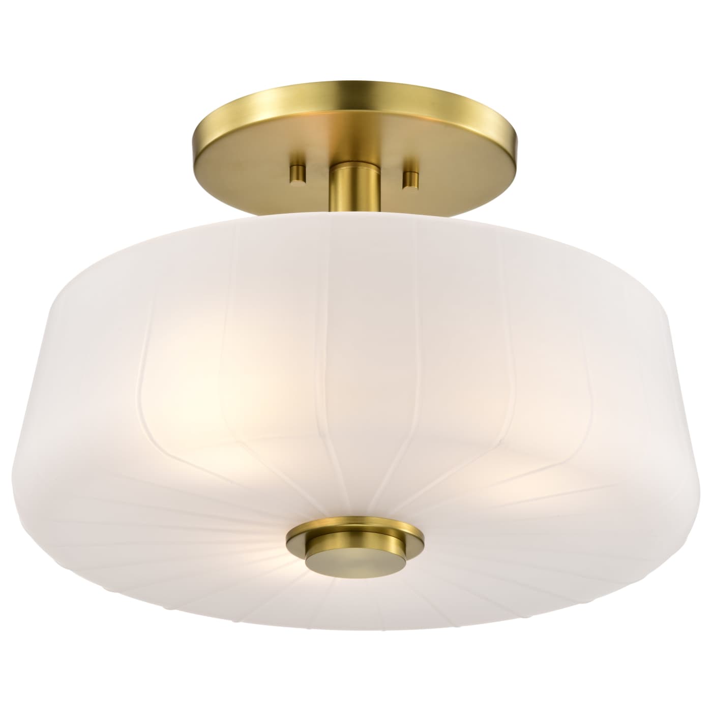 Nuvo 60-8239 Lune 16 inch 3 Lights Semi Flush Mount Ceiling Light - Finish: Vintage Brass