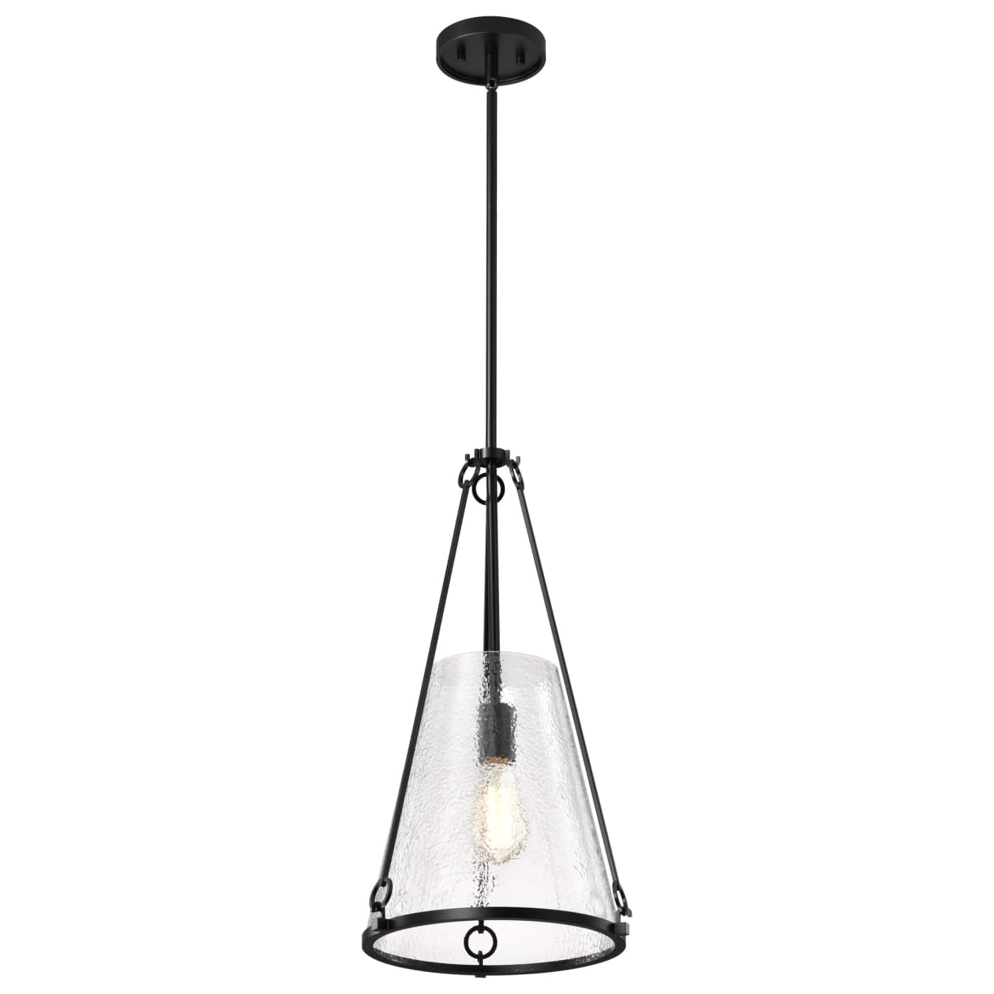 Nuvo 60-8256 Valentine 12" 1 Light Pendant Ceiling Light - Finish: Black