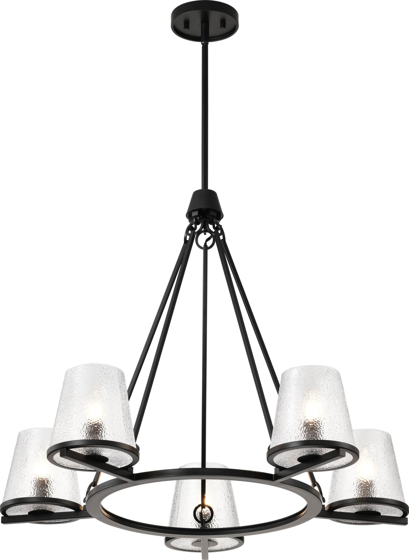 Nuvo 60-8258 Valentine 30" 5 Light Chandelier Ceiling Light - Finish: Black