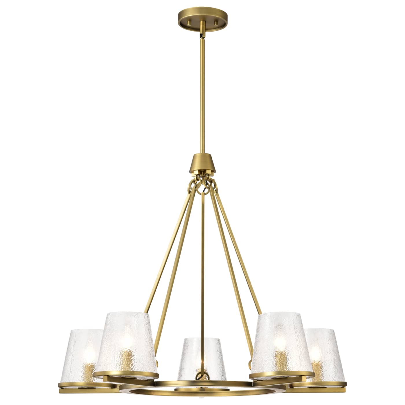 Nuvo 60-8268 Valentine 30" 5 Light Chandelier Ceiling Light - Finish: Vintage Brass