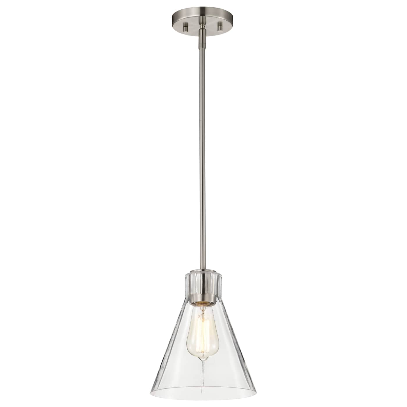 Nuvo 60-8337 Gianna 8" 1 Light Mini Pendant Ceiling Light - Finish: Brushed Nickel