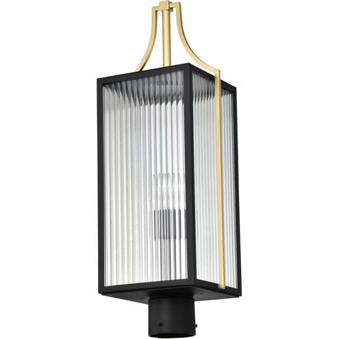 Nuvo 60-8504 Holden 24.38" Outdoor Lantern Post Light, Black & Gold Finish