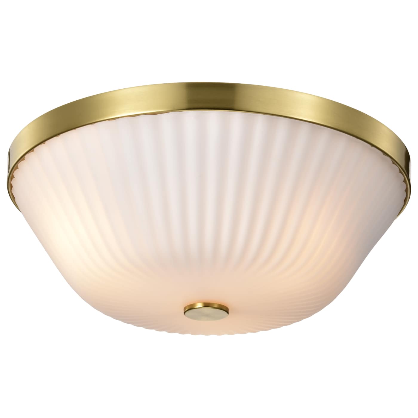 Nuvo 60-8725 Royale 16" Indoor Flush Mount Ceiling Light - Finish: Burnished Brass - Frosted Ribbed Glass