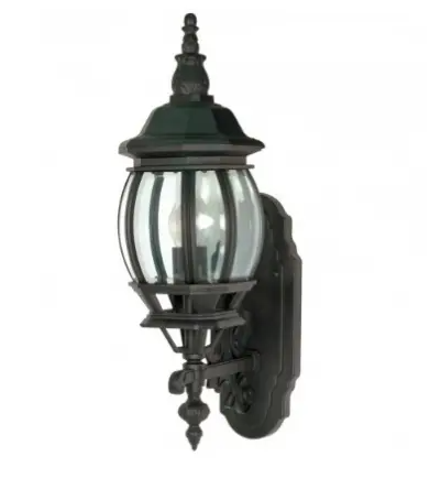 Nuvo 60-887 20 in. Central Park Wall Lantern, Clear Beveled Panels, Wattage 100W, Textured Black