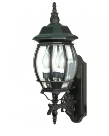 Nuvo 60-890 22.75 in. Central Park Wall Lantern, Clear Beveled Panels, Wattage 60W, Textured Black