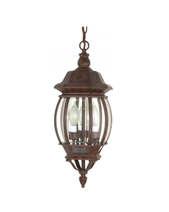 Nuvo 60-895 Central Park - 3 Light 20" Hanging Lantern with Clear Beveled Glass - Old Bronze Finish