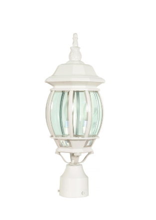 Nuvo 60-897 Central Park - 3 Light 21" Post Lantern with Clear Beveled Glass - White Finish