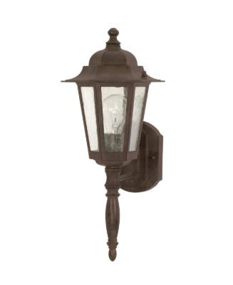 Nuvo 60-986 Cornerstone - 1 Light 18"Wall Lantern with Clear Seeded Glass - Old Bronze Finish