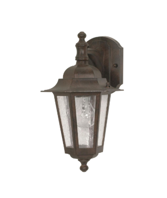 Nuvo 60-989 Cornerstone - 1 Light 13" Wall Lantern - Arm Down with Clear Seeded Glass - Old Bronze Finish