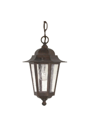 Nuvo 60-992 Cornerstone - 1 Light 13" Hanging Lantern with Clear Seeded Glass - Old Bronze Finish