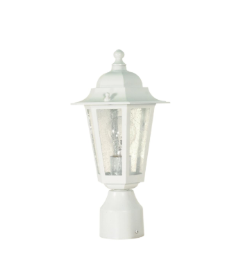 Nuvo 60-994 Cornerstone - 1 Light 14" Post Lantern with Clear Seeded Glass - White Finish