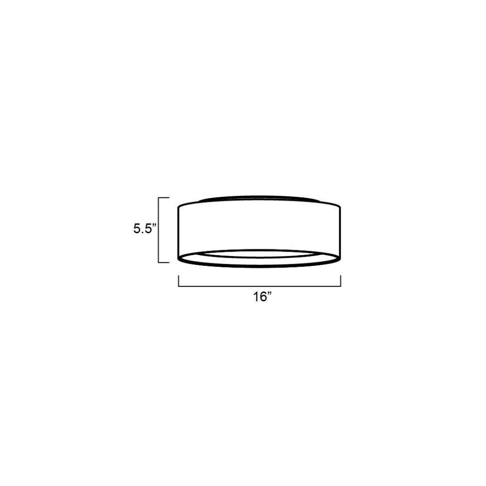 Maxim Lighting 60230GY Prime LED Flush Mount Ceiling Light Dimensions - 16 Inch Wide 5.5 Inch Tall