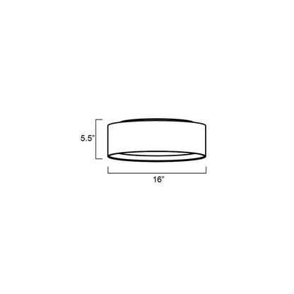 Maxim Lighting 60230WL Prime Flush Mount Ceiling Light Dimensions - 16 Inch Wide x 5.5 Inch Tall