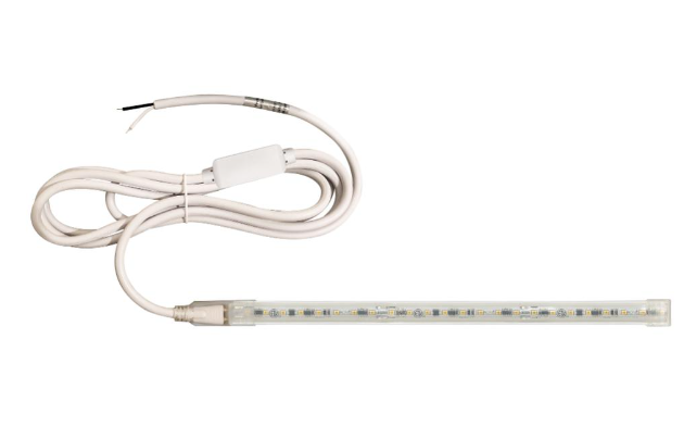 Nora Lighting NUTP13-W27-4-12-930/HWSP Custom Cut 27-ft, 4-in Continuous LED Tape Light, 330lm / 3.6W per foot, w/ Mounting Clips and 8' Hardwired Power Cord w/ Surge Protector, Color Temperature 3000K, Voltage 120V