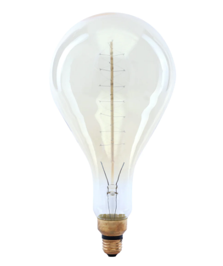 Feit Electric 60PS52/VG PS52 E26 Dimmable Spiral Filament Amber Glass Vintage Edison Incandescent Light Bulb, Color Temperature 2200K, Wattage 60W