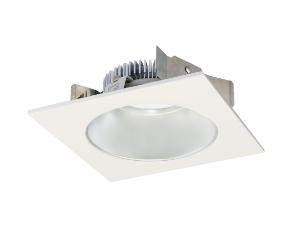 Nora Lighting NLCBS-4538527HZW 4" Cobalt Shallow High Lumen LED Trim, Square/Round Reflector, Haze / White, Lumens 850lm, Color Temperature 2700K