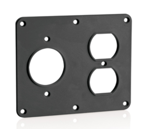 Leviton 3262-E 1, 1.56" Dia Single Receptacle, 1, Duplex Receptacle Coverplate, Black