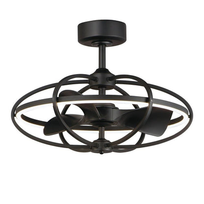 Maxim Lighting 61002BK Corona Black LED WiFi Fandelight Ceiling Fan - Angled View White Background