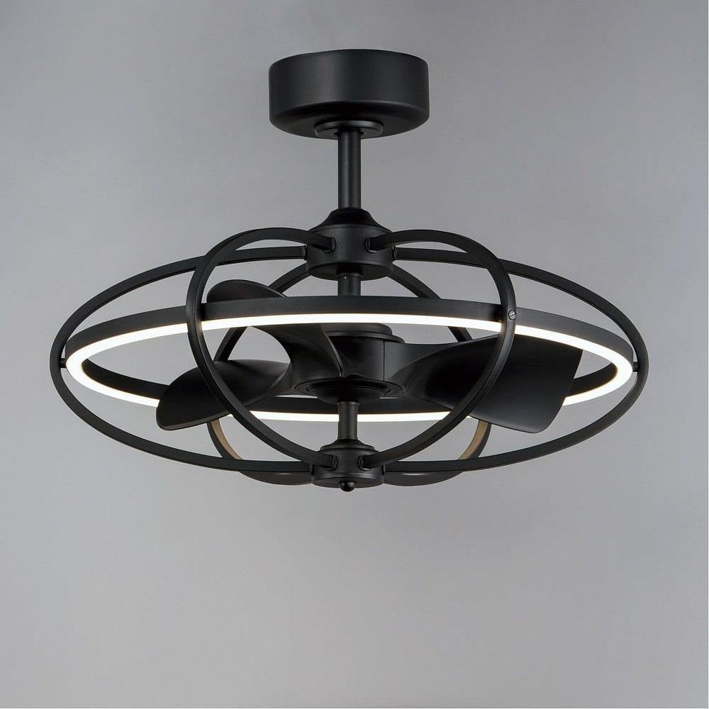 Maxim Lighting 61002BK Corona Black LED WiFi Fandelight Ceiling Fan - Lit Lifestyle View