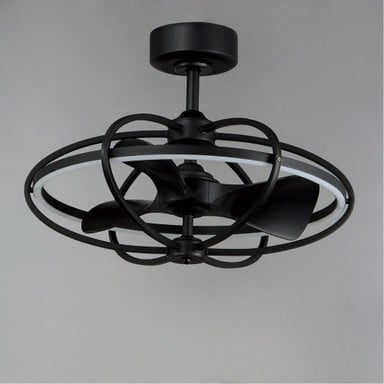 Maxim Lighting 61002SN Corona Fandelight Ceiling Fan - Angled Side View