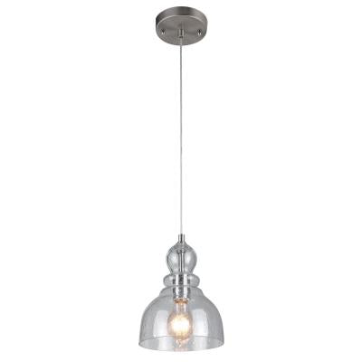 Westinghouse Lighting Fiona 1 light brushed nickel mini pendant with clear glass shade