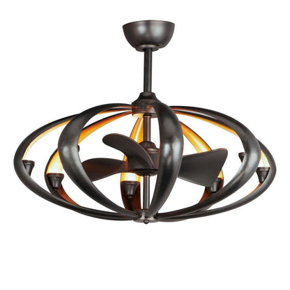 Maxim Lighting 61009BZGLD Ambience Bronze/Gold Fandelight Ceiling Fan - Front View on White Background