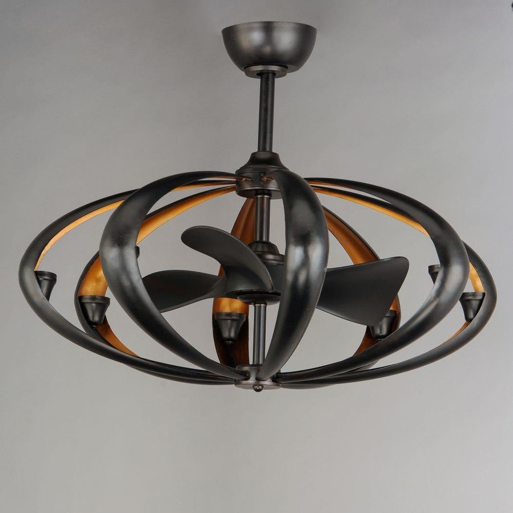 Maxim Lighting 61009BZGLD Ambience Bronze/Gold Fandelight Ceiling Fan - Angle View