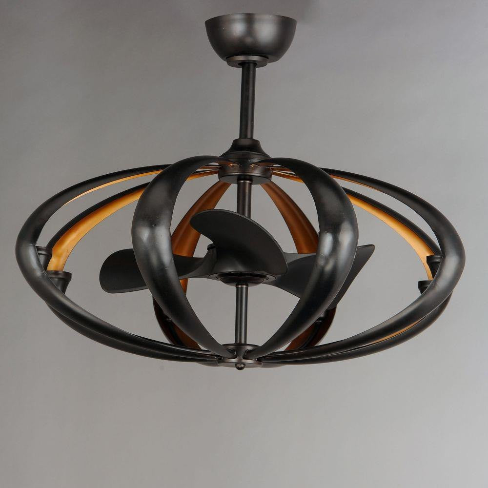 Maxim Lighting 61009BZGLD Ambience Bronze/Gold Fandelight Ceiling Fan - Side Angle View