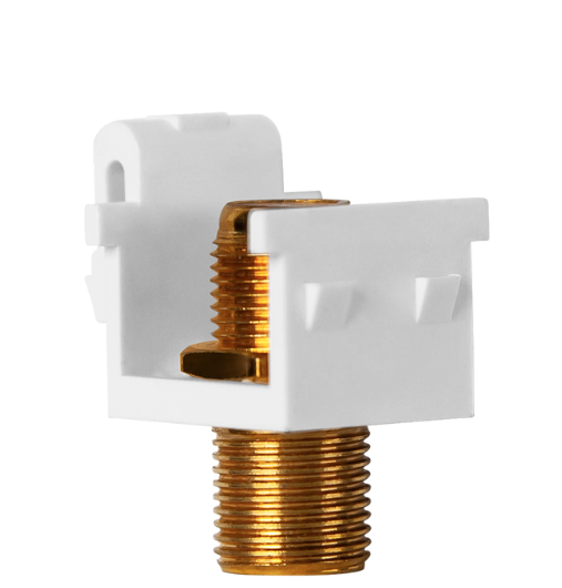 Enerlites 6101-W Female To Female Gold F-Type Coupler Bulkhead, White