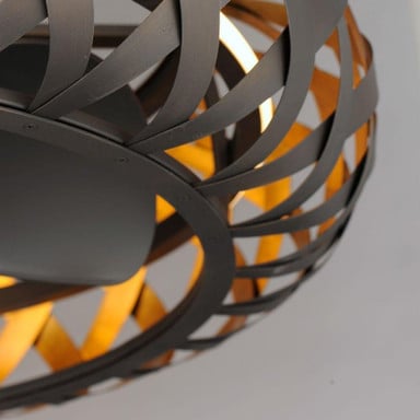 Maxim Lighting 61010BZGTGLD Weave Fandelight woven metal detail view