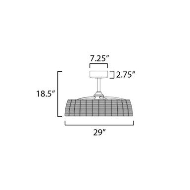 Maxim Lighting 61012NADBZ Tulum Fandelier Dimensions Diagram 29 Inch Wide 18.5 Inch Tall