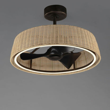 Maxim Lighting 61012NADBZ Tulum Fandelier Bottom View Showing Integrated LED Ring and Fan Blades
