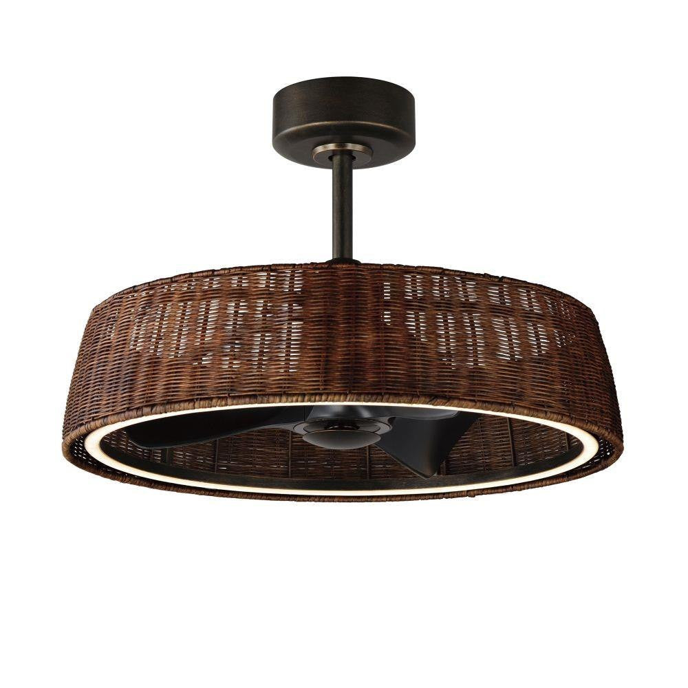 Maxim Lighting 61012RADBZ Tulum Dark Bronze Fandelier Ceiling Fan - White Background