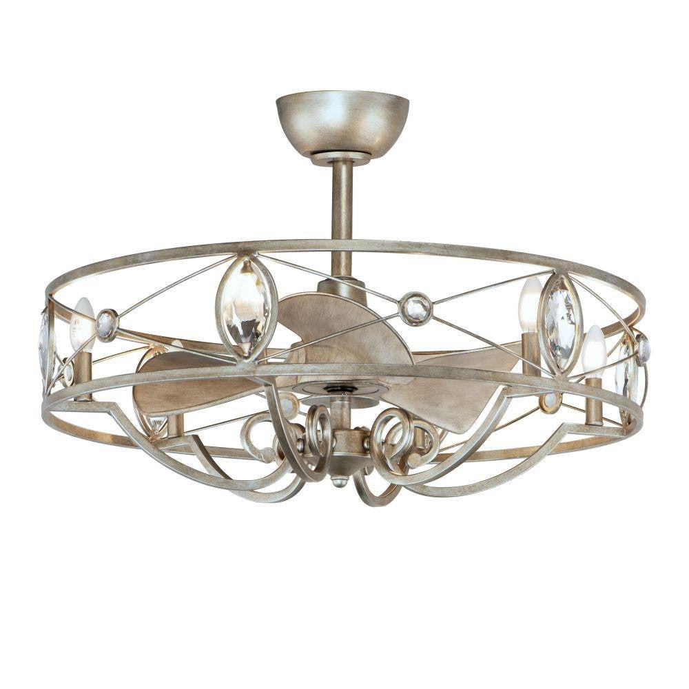 Maxim Lighting 61013SM Solitaire 6 Light Silver Mist Fandelier Ceiling Fan