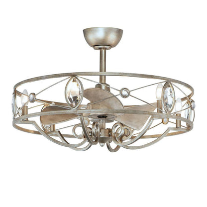 Maxim Lighting 61013SM Solitaire 6 Light Silver Mist Fandelier Ceiling Fan