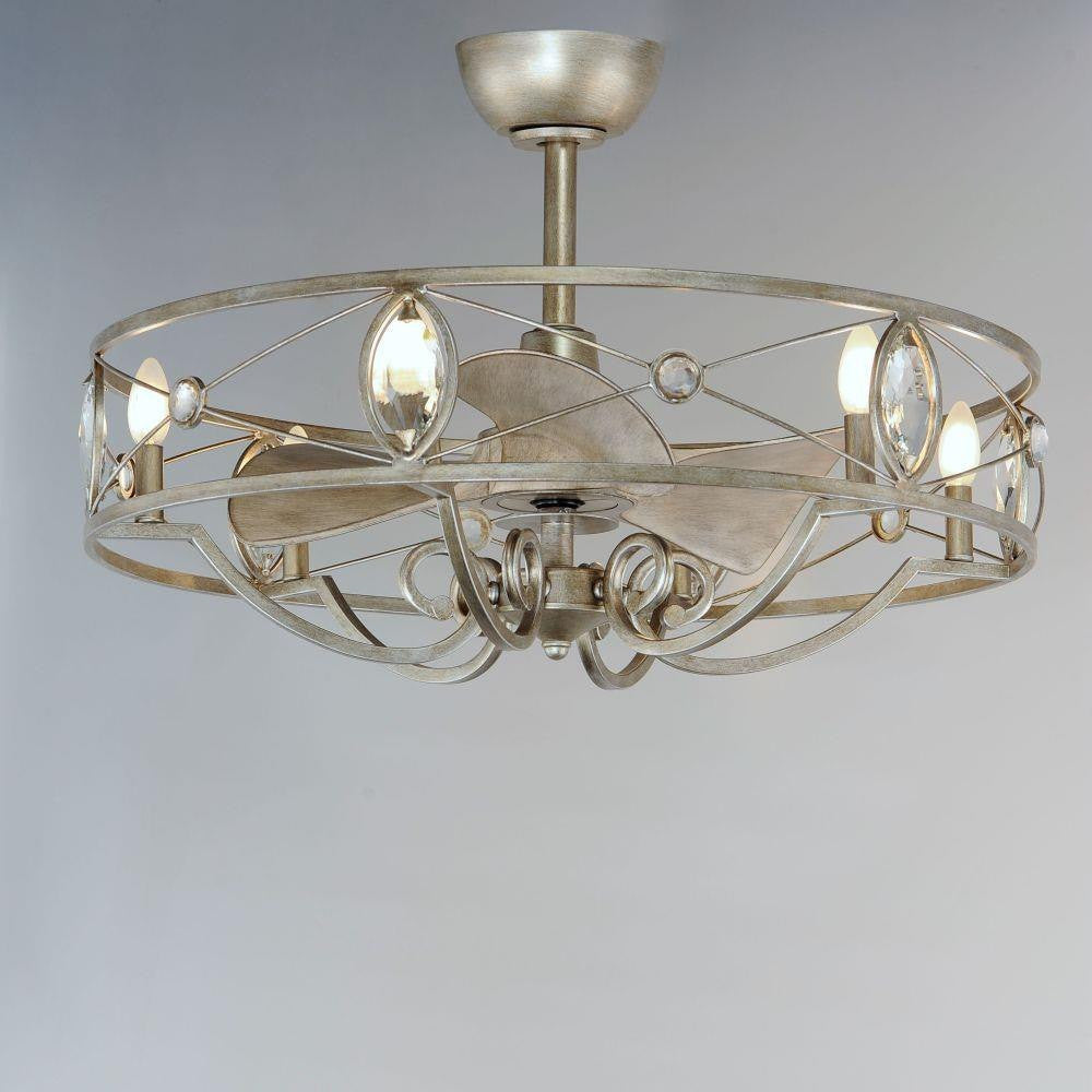 Maxim Lighting 61013SM Solitaire Silver Mist Fandelier Ceiling Fan - Lifestyle View
