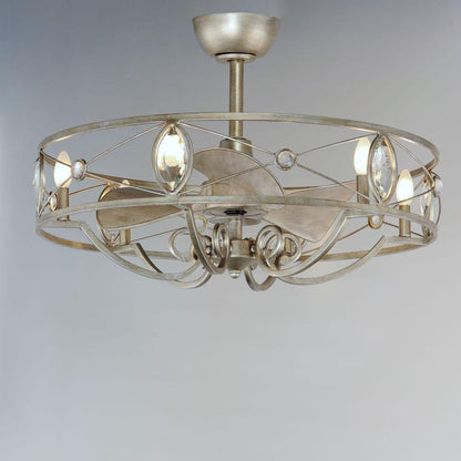Maxim Lighting 61013SM Solitaire Silver Mist Fandelier Ceiling Fan - Lifestyle View