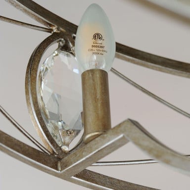 Maxim Lighting 61013SM Solitaire - Crystal and Candelabra Bulb Detail