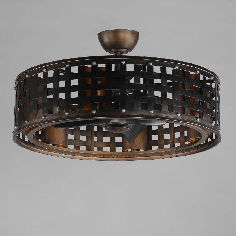 Maxim Lighting 61016BZGT Portcullis Fandelier - Installed View on Grey Background