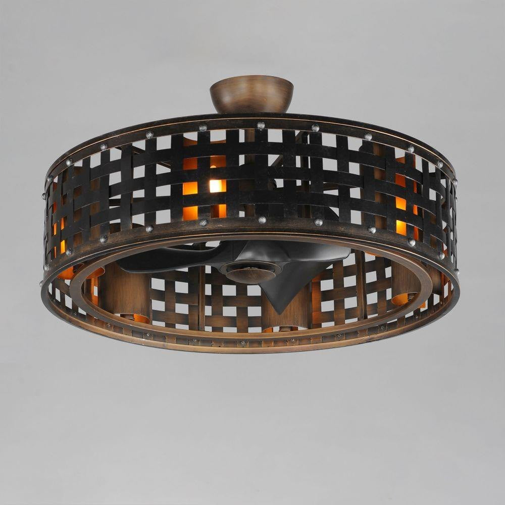 Maxim Lighting 61016BZGT Portcullis Fandelier - Illuminated Installed View