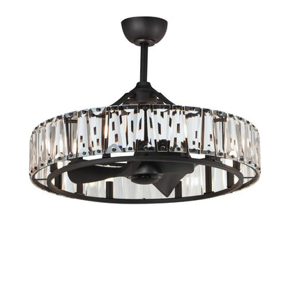 Maxim Lighting 61018BK Odeon Black Fandelier Ceiling Fan angled view