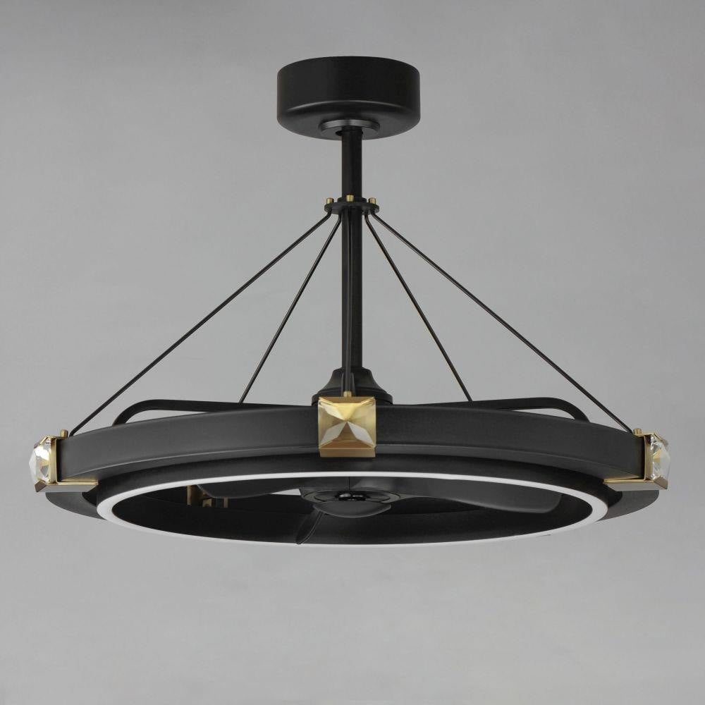 Maxim Lighting 61019BCBKGLD Jewel LED Fandelight - Angle View on Gray Background
