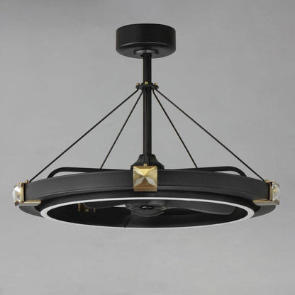 Maxim Lighting 61019BCBKGLD Jewel LED Fandelight - Angle View on Gray Background