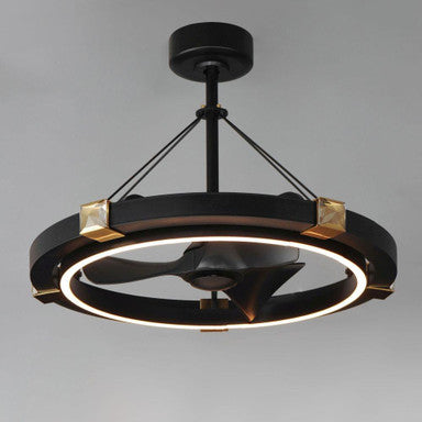 Maxim Lighting 61019BCBKGLD Jewel LED Fandelight - Low Angle View with LED Ring Lit