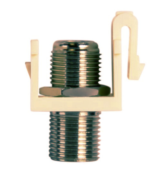 Enerlites 6102-I Female To Female Audio/ Video Connectors Nickel F-Type Coupler Bulkhead, Ivory